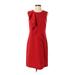 9&Co. Casual Dress - Sheath High Neck Sleeveless: Red Solid Dresses - Women's Size 4