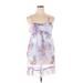 Paradis Miss Casual Dress - Mini Sweetheart Sleeveless: Purple Floral Dresses - Women's Size Large