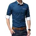 Chemise formelle à manches longues pour hommes chemise d'affaires décontractée chemise de bureau