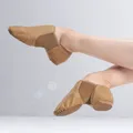 Chaussures de danse jazz en cuir véritable pour filles et femmes semelle coordonnante baskets de