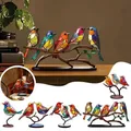 Ornement de bureau d'oiseau décoration de maison petites statues d'oiseaux colorées Figurine