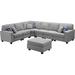 Gray Sectional - Latitude Run® Penthia 7 Piece Modular Sectional Sofa w/ Ottoman Linen | 35 H x 124 W x 98 D in | Wayfair