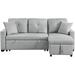 Gray Sectional - Elymira Latitude Run® Linen Reversible Sleeper Sectional Sofa w/ Storage Chaise Linen | 35 H x 81 W x 53.5 D in | Wayfair