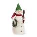 The Holiday Aisle® Snowman w/ Tree Hat Figurine, Wool in Green/White | 10 H x 4 W x 4 D in | Wayfair 4F8CF460477F40CD8B5EDF71655529A8