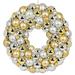 The Holiday Aisle® Gold & Silver Ball Ornaments Wreath in Gray/Yellow | 20 H x 20 W x 5 D in | Wayfair 995FBBC43D0E4665A05C703B2F10DA23