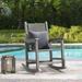 George Oliver Howlend Outdoor Rocking Chair Plastic in Gray | 37 H x 25.79 W x 33.07 D in | Wayfair 4EA80B5254FF4E89AC4B6C68014380AE