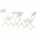 Ebern Designs Elliw Square 2 - Person 23.62" L Outdoor Restaurant Bistro Set Metal in White | 23.62 W x 23.62 D in | Wayfair