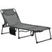 Arlmont & Co. Orry 74.5" Long Reclining Single Chaise w/ Cushions Metal in Black | 26.75 W x 74.5 D in | Outdoor Furniture | Wayfair