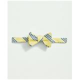 Brooks Brothers Men's Silk-Cotton Triple Stripe Bow Tie | Light Yellow