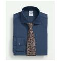 Brooks Brothers Men's Chambray Cotton Poplin English Collar Dress Shirt | Blue | Size 15 32