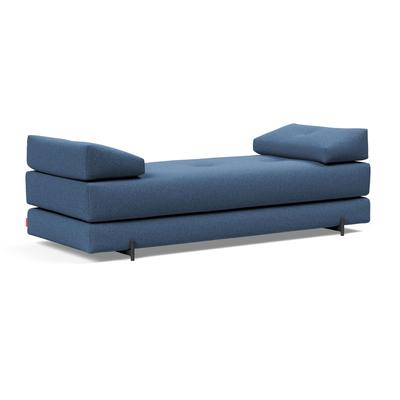 Innovation »Sigmund 537« Daybed Schlafsofa Bezug 537 Bouclé Blau / Füße Metall schwarz matt