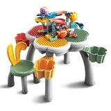 HI-Reeke Table Building Block Set 7-in-1 Activity Table Chair Building Kit for Kid Aged 8 and Up