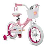 JOYSTAR Angel Girls Bike for Toddlers and Kids Ages 2-9 Years Old 12 14 16 18 Inch Kids Bike with Training Wheels & Basket 18 in Girl Bicycle with Handbrake & Kickstand