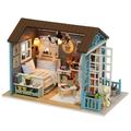 Dadypet model DIY Kit Wooden Room Craft 3D Wooden Room Kit Realistic 3D Craft Furniture LED Realistic 3D Wooden Furniture LED Birthday QINQUAN ZDHF