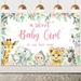 Safari Baby Shower Decorations for Girl Sage Green Pink A Sweet Baby Girl is On Her Way Backdrop for Boys Girls