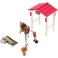 Simulation Horse House Model Models Mini Decor Farm Toy Children Sand Table Stable Kids Horses Childrens Toys