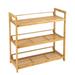 Organize It All Bamboo Double Wide 3 Tier Storage Shelf Unit