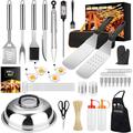 Griddle Accessories Kit 147pcs Flat Top Grill Accessories Set for Blackstone and Camp Chef Professional Grill BBQ Spatula Set with Basting Cover Spatula Scraper Bottle Tongs Egg Ring