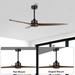 WINGBO 60 Solid Wood DC Motor Indoor Ceiling Fan with Remote Control Black and Walnut - Remote