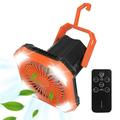 Fresh Fab Finds Portable Camping Lantern 10000mAh Battery Powered Hanging & USB Rechargeable Tent Fan with 4 Light Modes 3 Wind Modes Emergency Power Bank Remote Orange - Unisex