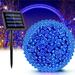 1 Pack Solar String Lights Outdoor 100 LED 39FT Solar Powered Lights with 8 Lighting Modes Waterproof Outdoor Lighting Decoration for Garden Patio Balcony Xmas Wedding Party (Blue)