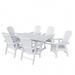 Polytrends Altura 7-Piece Poly Eco-Friendly All Weather Outdoor Dining Set with Armchairs White