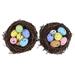 2 Pcs Easter Bird Nest Prop Adornment Glow Eggs Ornament Decor Wicker Nests Natural Artificial