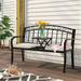 AVAWING Patio Outdoor Steel Garden Bench for Park Yard