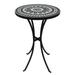 Doggody Do Favor INC Outdoor Mosaic Side Table Round Bistro Coffee Table Black