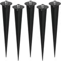 8 Pcs Garden Ground Accessories Aluminum Spikes Stakes Solar Light Lights Outdoor Tree Bracket Fence Post Anchor