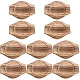 Set of 10 Stone Bowl Mat Wooden Tray Plant Stand Pot Holder Base Cork Coasters Casserole Grilling Accessories Holders