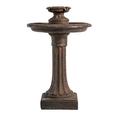 XBrand 28 Bird bath Water Fountain 1-Tier Outdoor Brown Resin Auto Shut Off Pump for Home Garden Yard DÃ©cor