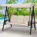 AECOJOY 3-Seat Porch Swing Chair Patio Swing Chair w/ Cushions