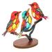 Colorful Bird Home Decoration Ornaments Models Sculpture with Base Stained Tabletop Figurine Statue