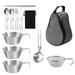 Nebublu Sierra Bowl Outdoor Cookware Set Soup Spoon Flatware Steel Ladle Soup Set 500ml Ladle Soup Spoon SIUKE Outdoor Cookout Tableware 500ml Stainl Steel Maiju QISUO Flatware Outdoor Cookout