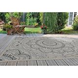 Porch & Den Portia Oriental Medallion Indoor/Outdoor Area Rug Cream 7 10 x 10 8 x 10 7 x 9 Ivory Blue Grey