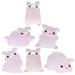 6 Pcs Glow-in-the-Dark Piggy Glowing Ornament Mini Resin Decor Statue Lovely Car Key Doll