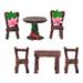 6 Pcs Resin Table and Chair Ornaments Miniature Furniture Tables Chairs Home Miniture House