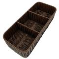 Rattan Three-compartment Box Simple Storage Basket Woven Holder Desktop with Lid Hamper Weave Food Bins