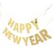 2024 Happy New Year Banner Bright Letter (gold Banner) Hanging Banners Cloth The Family Reunion Gifts Celebrating Flag