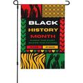 Black His-tory Mon-th Garden Flag Decorations Double Sided African American Flag Mlk Black History Outdoor Flag Blm Yard Flag Black Lives Matter House Flag No Flag Stand 28x40