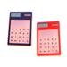 2Pcs Solar Powered Calculator Clear Touch Calculator Ultra Thin Calculator for Students