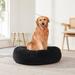 Sweet Home Collection Round Calming Soft Warm Shaggy Plush Faux Fur Donut Pet Dog Cat Sleeping Bed Black - 30