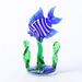 Glass Miniature Figurines Hand Blown Glass Fish Tank Water Grass Fish Art Ornaments Home Decor Accessories Giftstyle:style1;