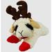 Multipet Holiday Lamb Chop with Antlers Plush Dog Toy