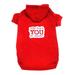 You Go Fetch Screen Print Pet Hoodies Red Size Sm