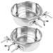 2 Pcs Cat Bowl Stainless Dog Bowls Stainless Bowls Convenient Puppy Bowl Hanging Puppy Bowl Household Kitten Bowl Dog Food Bowl Pet Bowl Water Bowl Stainless Steel