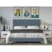 Home Design Andes Upholstered Panel Bed Blue - Full