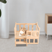 Solid Wood Pet Bed Elevated Fence Dog Bed Frame Pet Furniture Cat Bed Stand with Stairs