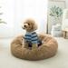 Peace Nest Soft Plush Pet Bed Velvet Round Donut Dog Bed Diameter:31 - Camel